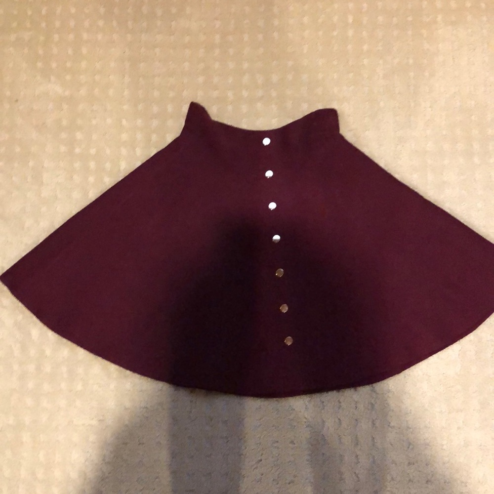 Deep red soft mini shirt with A line design
